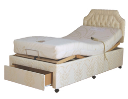 Full-Divan adjustable profiling bed part-raised
